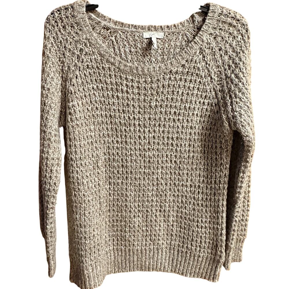 Joie Sweater Womens Small Light Brown Round Neck Loose Knit Long Sleeve